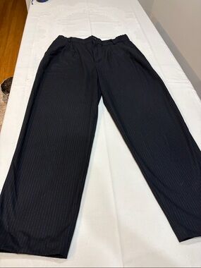 Zara Men's Black Pinstripe Dress Trousers